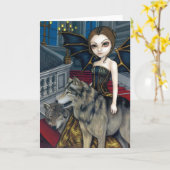 Grußkarte "Wolf Manor" Karte (Gelbe Blume)