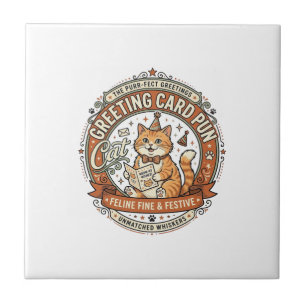 Grußkarte Wortspiel Katze Grußkarte Wortspiel Katz Fliese