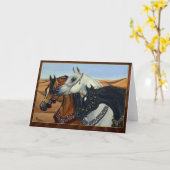 Grußkarte Wüsten-Könige Arabian Pferde Karte (Gelbe Blume)