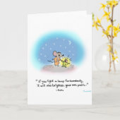 Grußkarte Yogi-Maus, Leuchtkäfer Karte (Gelbe Blume)