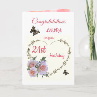 Grußkarte zum 21. Geburtstag Karte