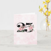 Grußkarte zum 25. Jubiläum - Blumenpaar 25 Karte (Gelbe Blume)