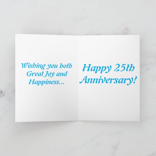 Grußkarte zum 25. Jubiläum Karte (Innenseite)