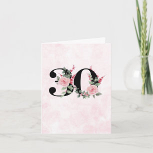 Grußkarte zum 30. Jubiläum - Blumenpaar 30 Karte