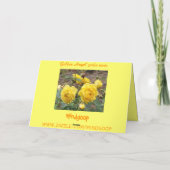 Grußkarte zum 50. Jubiläum der Goldenen Engel-Rose Karte (Rückseite)