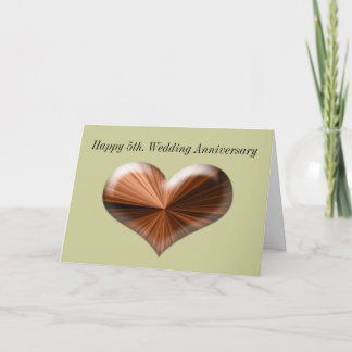 Grußkarte zum 5. Hochzeitstag mit Versen Karte