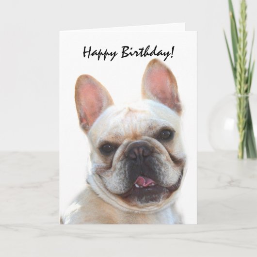 Grußkarte zum französischen Bulldog Geburtstag Karte (Vorderseite)