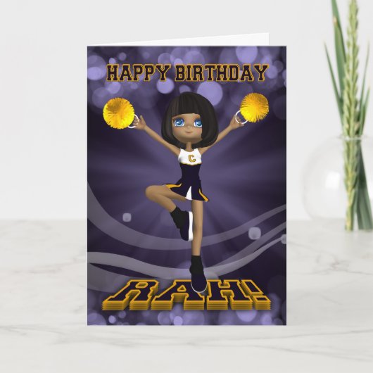 Grußkarte zum Geburtstag Cheerleader Karte (Vorderseite)