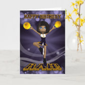 Grußkarte zum Geburtstag Cheerleader Karte (Gelbe Blume)