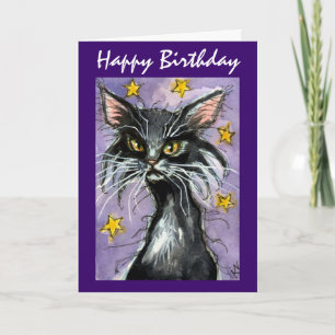 Grußkarte zum Geburtstag der Black Cat Karte