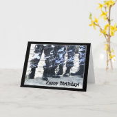 Grußkarte zum Geburtstag der Militärstiefel Karte (Gelbe Blume)