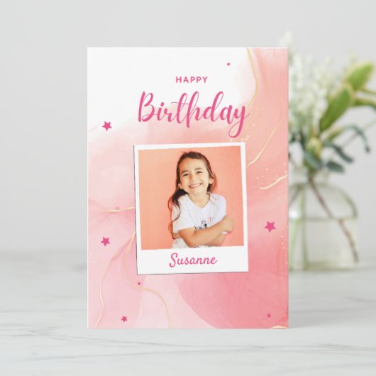 Grußkarte zum Geburtstag Einladung (Stehend Vorderseite)