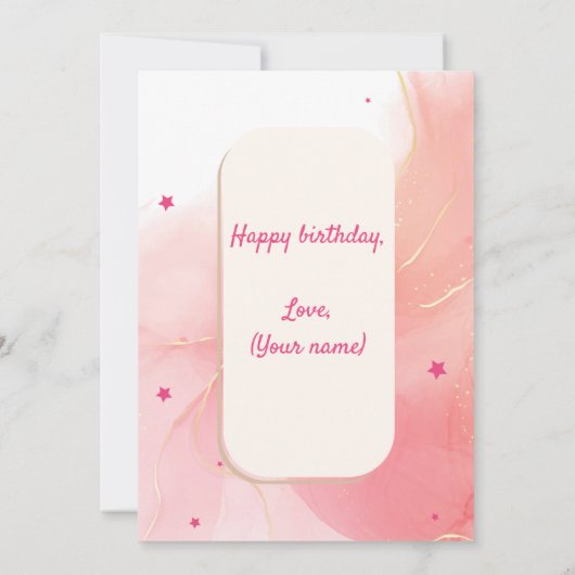 Grußkarte zum Geburtstag Einladung (Rückseite)