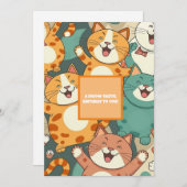Grußkarte zum Geburtstag mit Happy Cats Ankündigung (Vorne/Hinten)