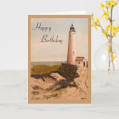 Grußkarte zum Geburtstag Nantucket Lighthouse Karte (Gelbe Blume)