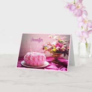 Grußkarte zum Geburtstag Pink Cake personalize Karte