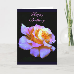 Grußkarte zum Geburtstag Pink Rose Karte