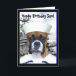 Grußkarte zum Geburtstag Son Navy Karte<br><div class="desc">Herzlichen Glückwunsch Geburtstag Söhne Boxer Seemann Grußkarte</div>