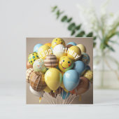 Grußkarte zum Geburtstag von Balloons (Stehend Vorderseite)