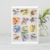 Grußkarte Zwölf Vögel Feiertagskarte (Stehend Vorderseite)