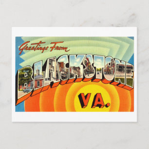 Grußkarten aus Blackstone, Virginia im Vintage-Sti Postkarte