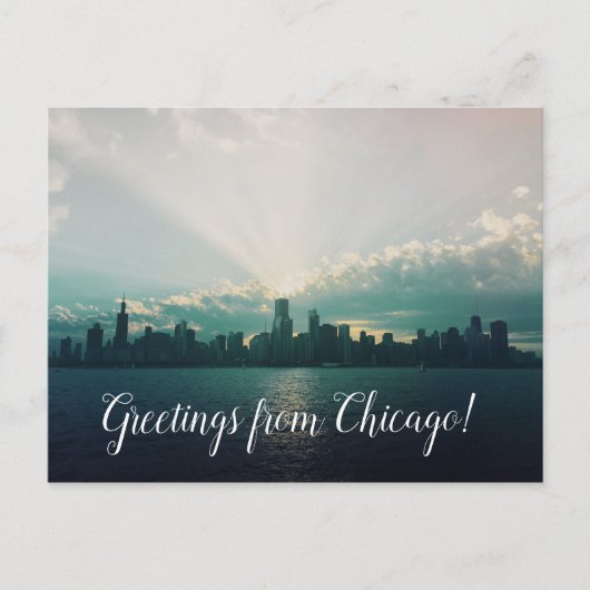 Grußkarten aus Chicago Postcard Postkarte (Vorderseite)