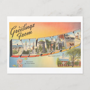 Grußkarten aus Delaware im Vintage-Stil Postkarte