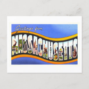 Grußkarten aus Massachusetts im Vintage-Stil Postkarte