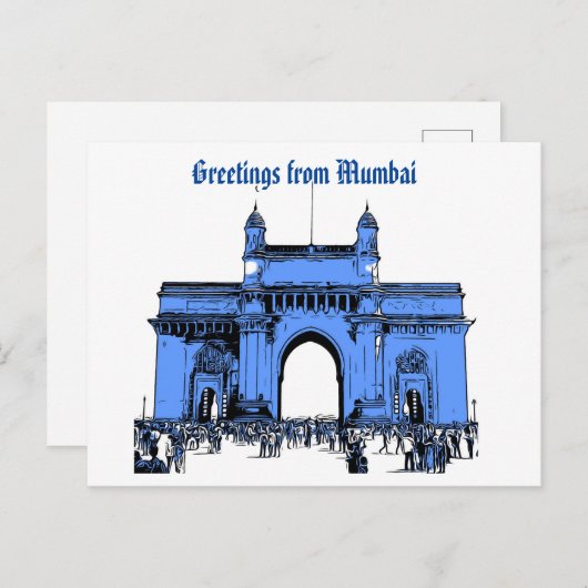 Grußkarten aus Mumbai Postkarte (Vorne/Hinten)