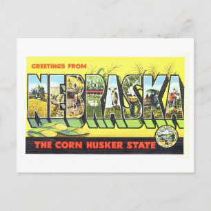Grußkarten aus Nebraska im Vintage-Stil Postkarte