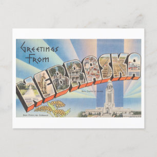 Grußkarten aus Nebraska im Vintage-Stil Postkarte