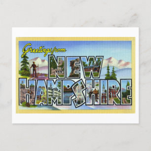 Grußkarten aus New Hampshire im Vintage-Stil Postkarte