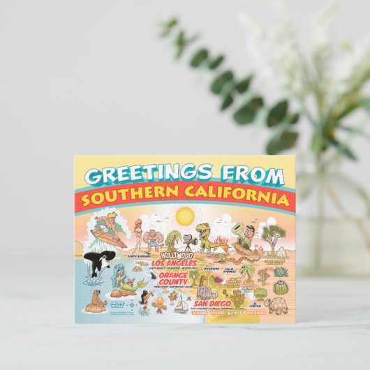 Grußkarten aus Südkalifornien Postkarte (Stehend Vorderseite)