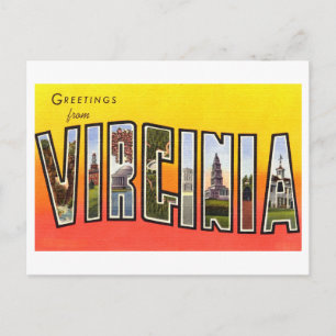 Grußkarten aus Virginia im Vintage-Stil Postkarte