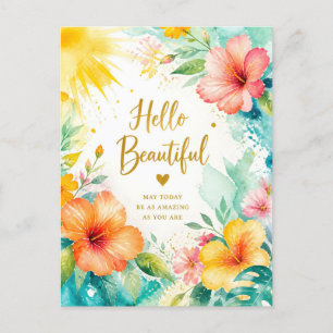 Grußkarten-Blumen-Aquarell Postkarte