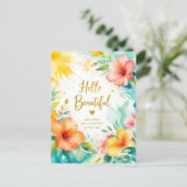 Grußkarten-Blumen-Aquarell Postkarte (Stehend Vorderseite)