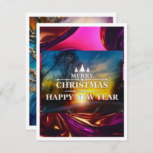 Grußkarten Feiertagskarte (Vorne/Hinten)