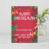 Grußkarten Frohe Weihnachts-Rote Weihnachtskarte Einladung (Stehend Vorderseite)
