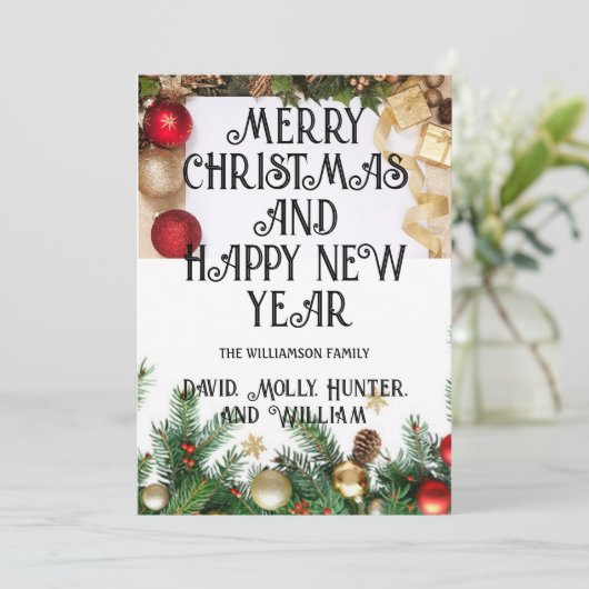 Grußkarten Frohe Weihnachts-Weihnachtskarte Einladung (Stehend Vorderseite)