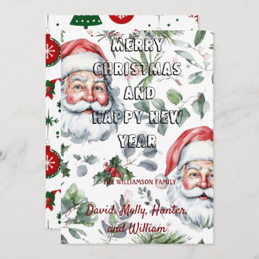 Grußkarten Frohe Weihnachts-weiße Weihnachtskarte Einladung (Vorne/Hinten)