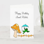 Grußkarten-Frosch-Ribbit-Pilz Karte (Vorderseite)