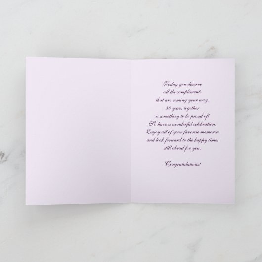 Grußkarten für das 30. Hochzeitstag Karte (Innenseite)