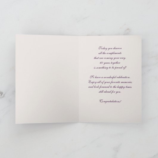 Grußkarten für das 60. Hochzeitstag Karte (Innenseite)