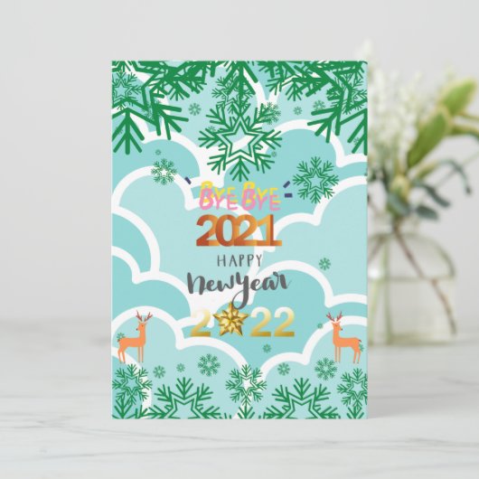 Grußkarten für das Jahr 2022 Einladung (Stehend Vorderseite)