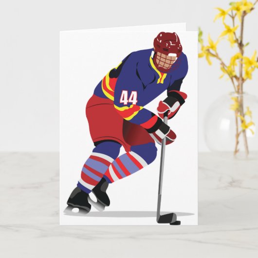 Grußkarten für Eishockey spielen Karte (Gelbe Blume)