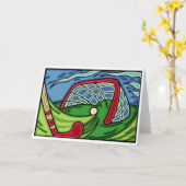 Grußkarten für Feldhockey Karte (Gelbe Blume)