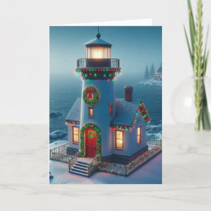 Grußkarten für Weihnachts-Leuchtturm Feiertagskarte