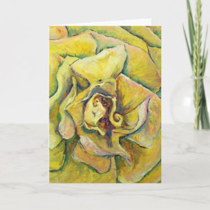 Grußkarten Gelb Rose Swirl Karte