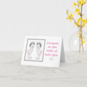 Grußkarten-Glückwünsche über die Geburt von Zwilli Karte (Gelbe Blume)
