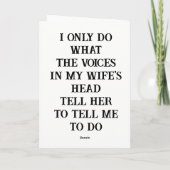 Grußkarten Husband Ehefrau Joke Karte (Rückseite)